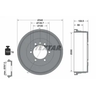 Tambour de frein TEXTAR 94042900