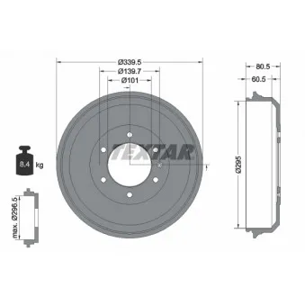 Tambour de frein TEXTAR 94043300