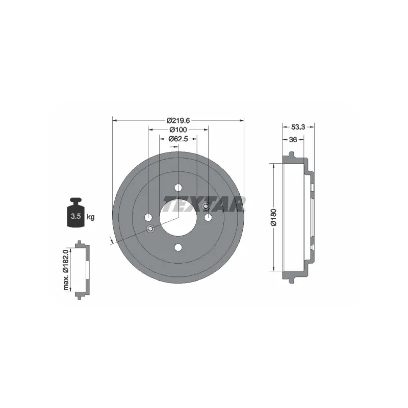 Tambour de frein TEXTAR 94044400