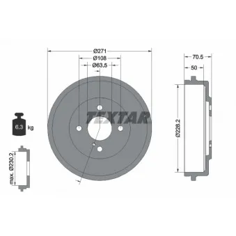 Tambour de frein TEXTAR 94045600