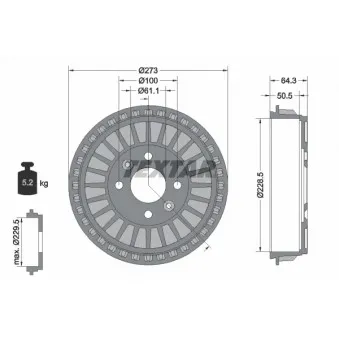 Tambour de frein TEXTAR 94046100