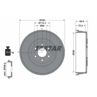 Tambour de frein TEXTAR 94046500