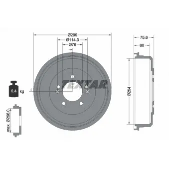 Tambour de frein TEXTAR 94047200