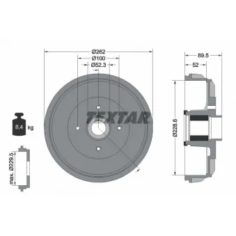 Tambour de frein TEXTAR 94047400