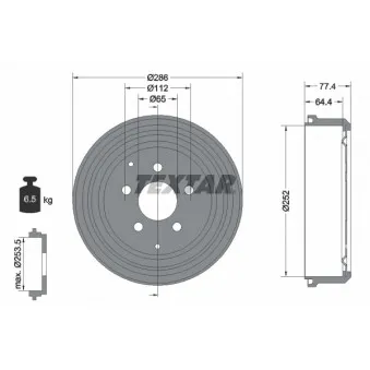 Tambour de frein TEXTAR 94048300