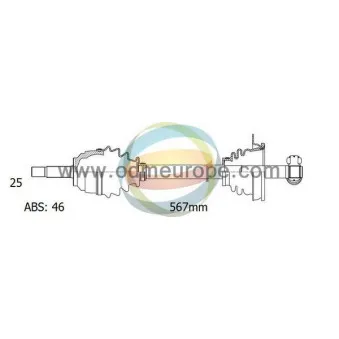 Arbre de transmission ODM-MULTIPARTS 18-251011