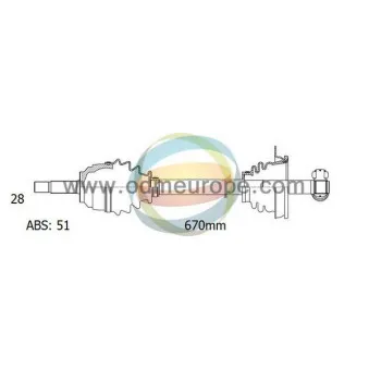 Arbre de transmission ODM-MULTIPARTS 18-291061
