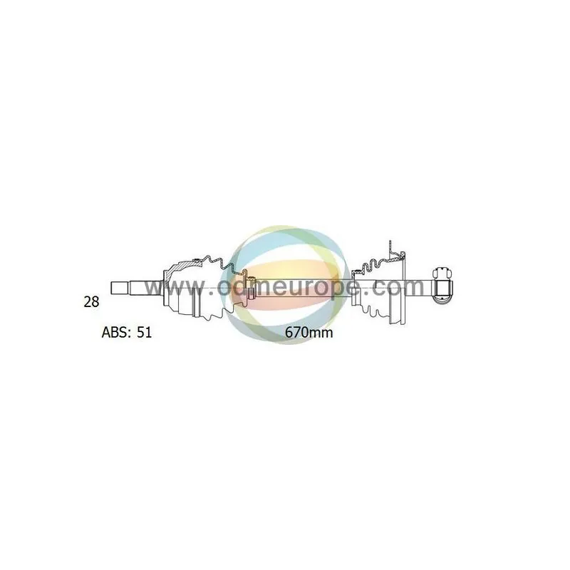 Arbre de transmission ODM-MULTIPARTS 18-291061