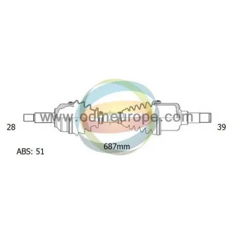 Arbre de transmission ODM-MULTIPARTS 18-291071