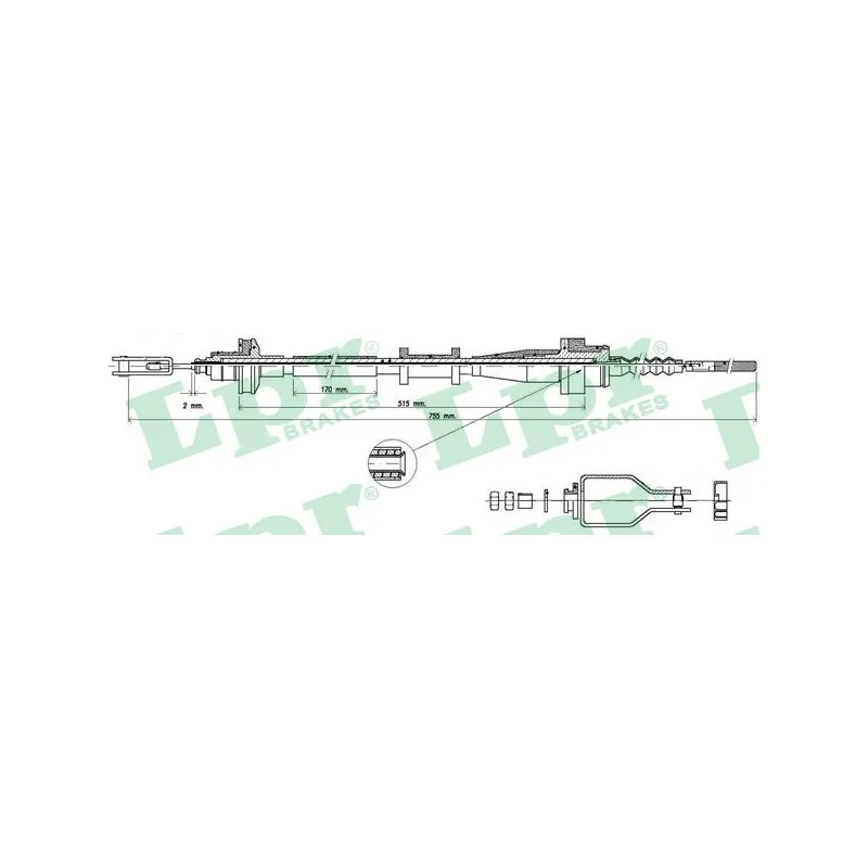 Tirette à câble, commande d'embrayage LPR C0112C