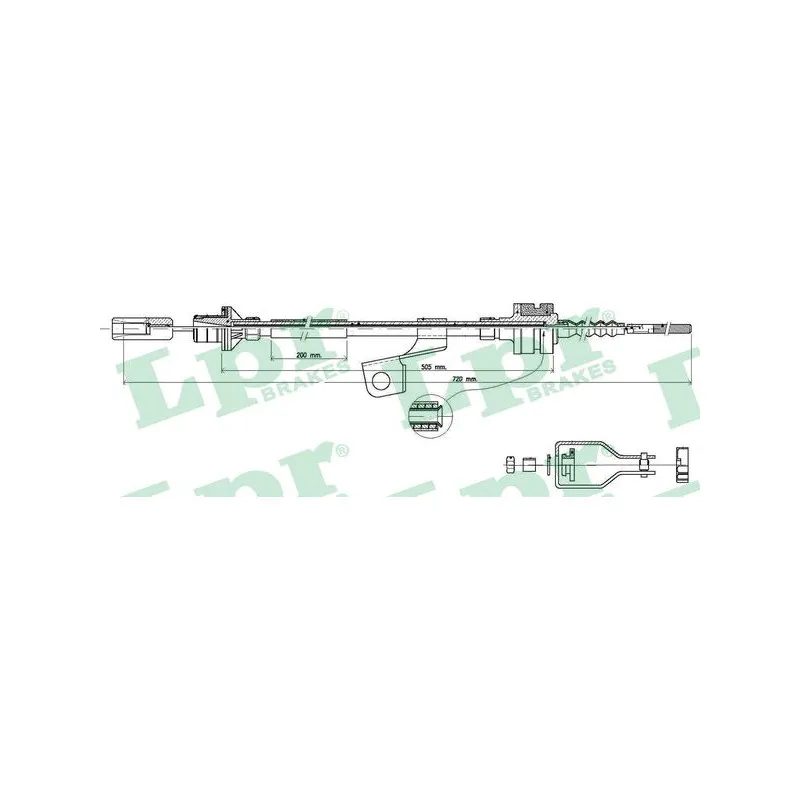 Tirette à câble, commande d'embrayage LPR C0118C