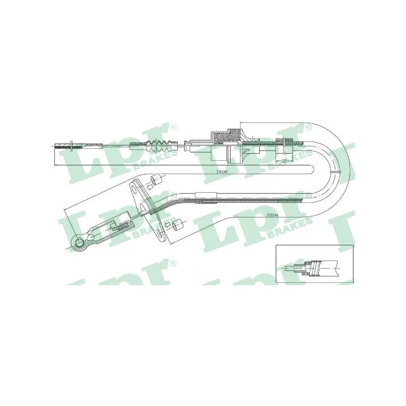 Tirette à câble, commande d'embrayage LPR C0132C