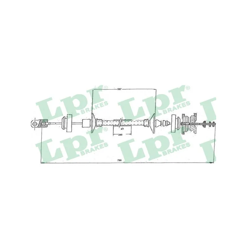 Tirette à câble, commande d'embrayage LPR C0166C