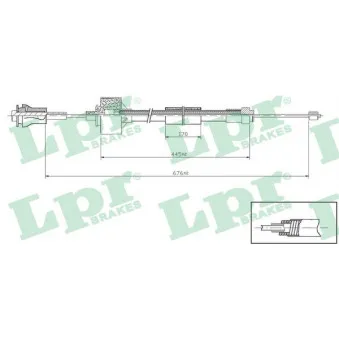 Tirette à câble, commande d'embrayage LPR C0426C