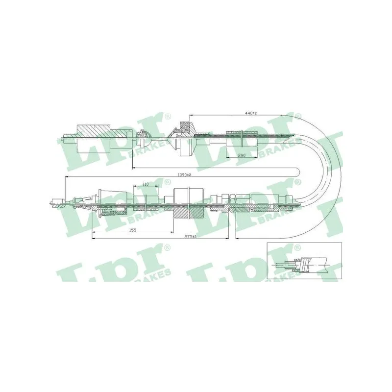 Tirette à câble, commande d'embrayage LPR C0470C