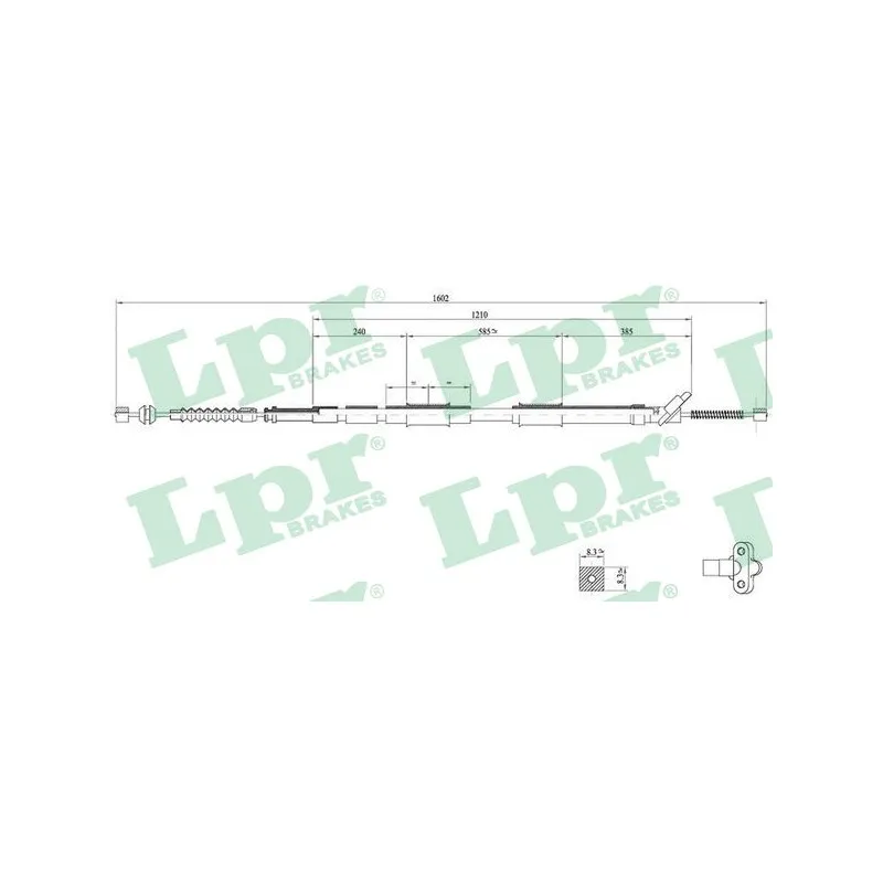 Tirette à câble, frein de stationnement LPR C0865B