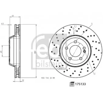 Jeu de 2 disques de frein avant FEBI BILSTEIN 175133
