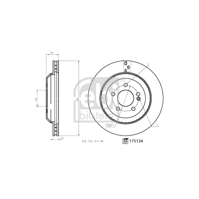 Jeu de 2 disques de frein arrière FEBI BILSTEIN 175134