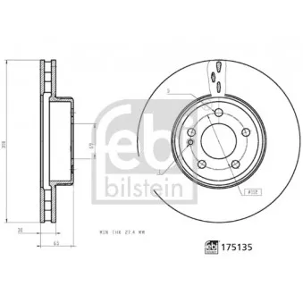 Jeu de 2 disques de frein avant FEBI BILSTEIN 175135