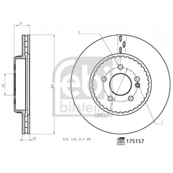 Jeu de 2 disques de frein arrière FEBI BILSTEIN 175157