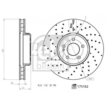 Jeu de 2 disques de frein avant FEBI BILSTEIN 175162