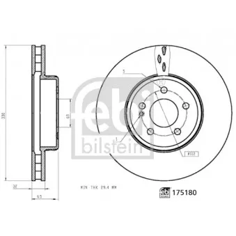 Jeu de 2 disques de frein avant FEBI BILSTEIN 175180
