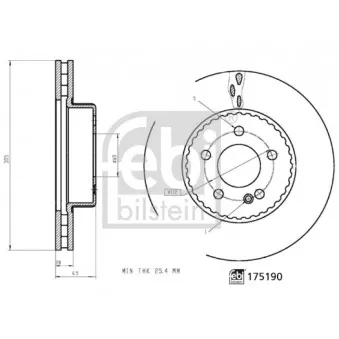 Jeu de 2 disques de frein avant FEBI BILSTEIN 175190