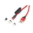 Cable USB magnétique Micro USB / Type C / Lightning 100 cm AMIO 02522 - Visuel 1