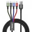 Cable USB 1x USB Type C, 2x Lightning, 1x Micro USB 120 cm AMIO BAS27848 - Visuel 1