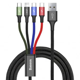 Cable USB 2x USB Type C, 1x Lightning, 1x Micro USB 120 cm AMIO