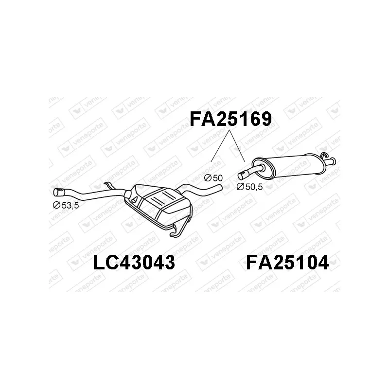 Silencieux arrière VENEPORTE FA25169