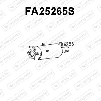 Filtre à particules / à suie, échappement VENEPORTE FA25265S