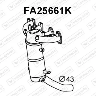 Catalyseur en coude VENEPORTE FA25661K
