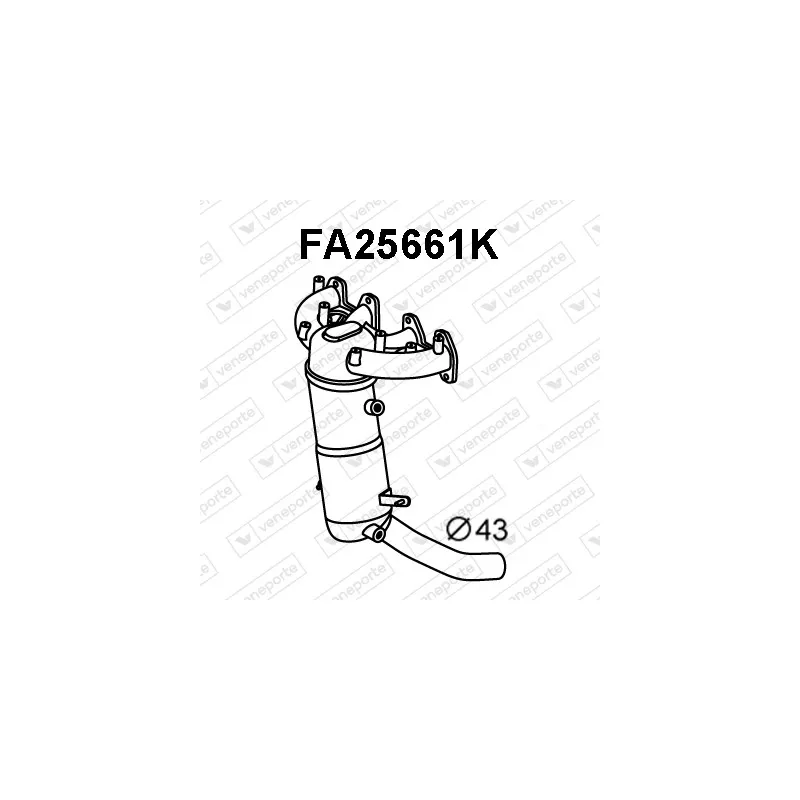 Catalyseur en coude VENEPORTE FA25661K