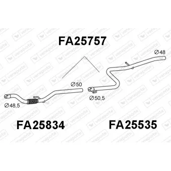 Tuyau d'échappement VENEPORTE FA25757