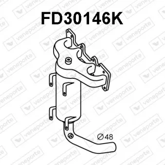 Catalyseur en coude VENEPORTE FD30146K