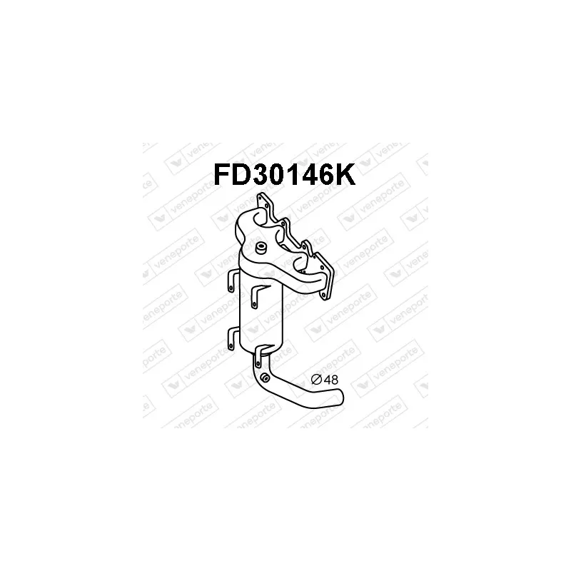 Catalyseur en coude VENEPORTE FD30146K
