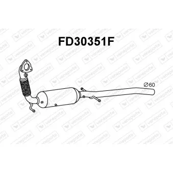 Filtre à particules / à suie, échappement VENEPORTE FD30351F