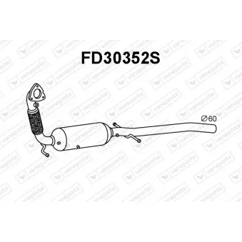 Filtre à particules / à suie, échappement VENEPORTE FD30352S