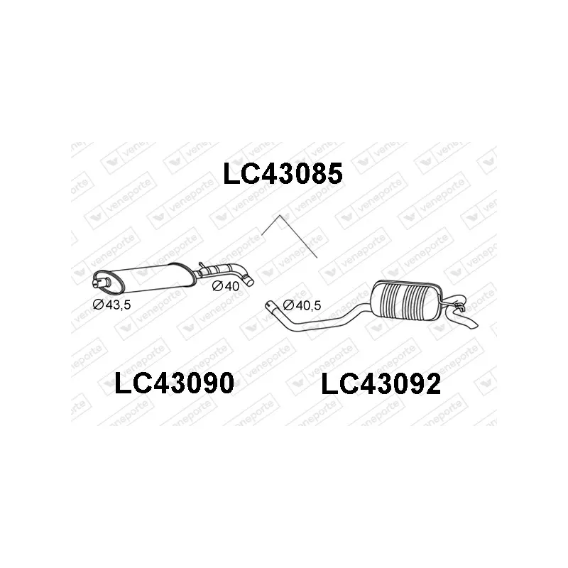 Silencieux arrière VENEPORTE LC43085