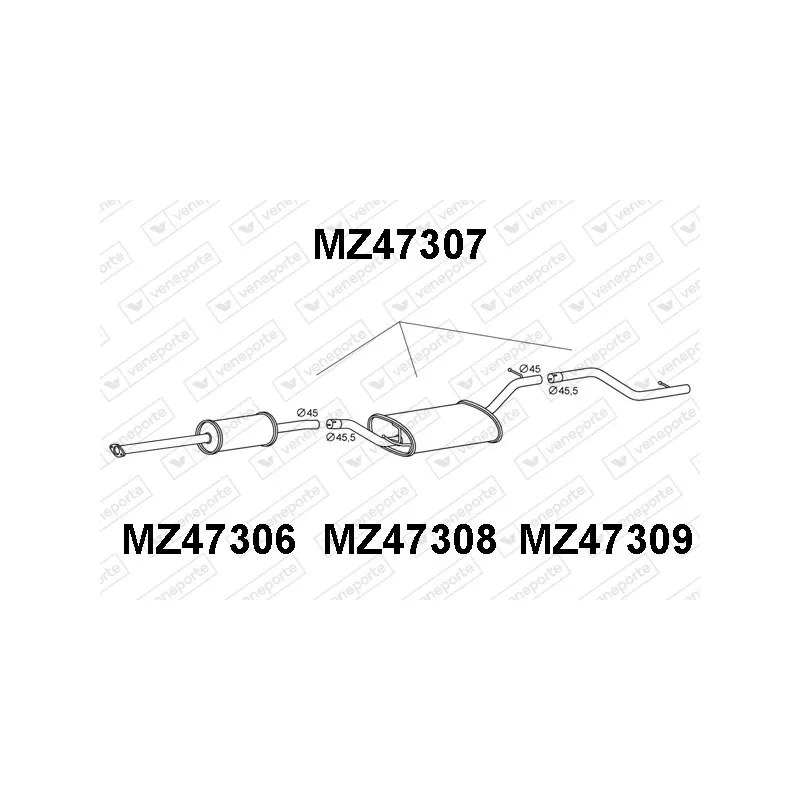 Silencieux arrière VENEPORTE MZ47307