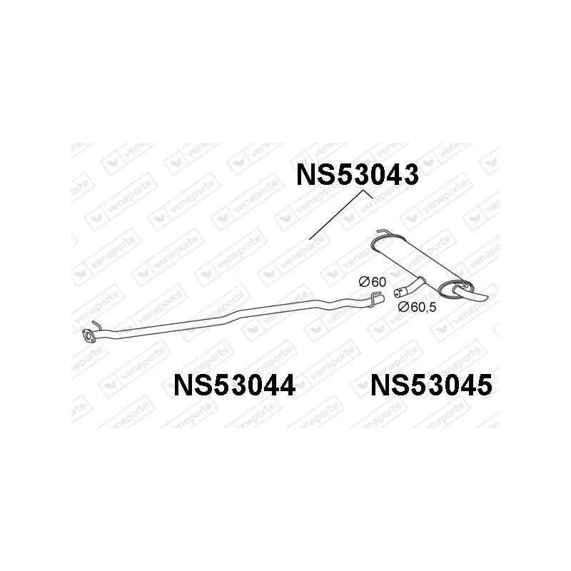 Silencieux arrière VENEPORTE NS53043