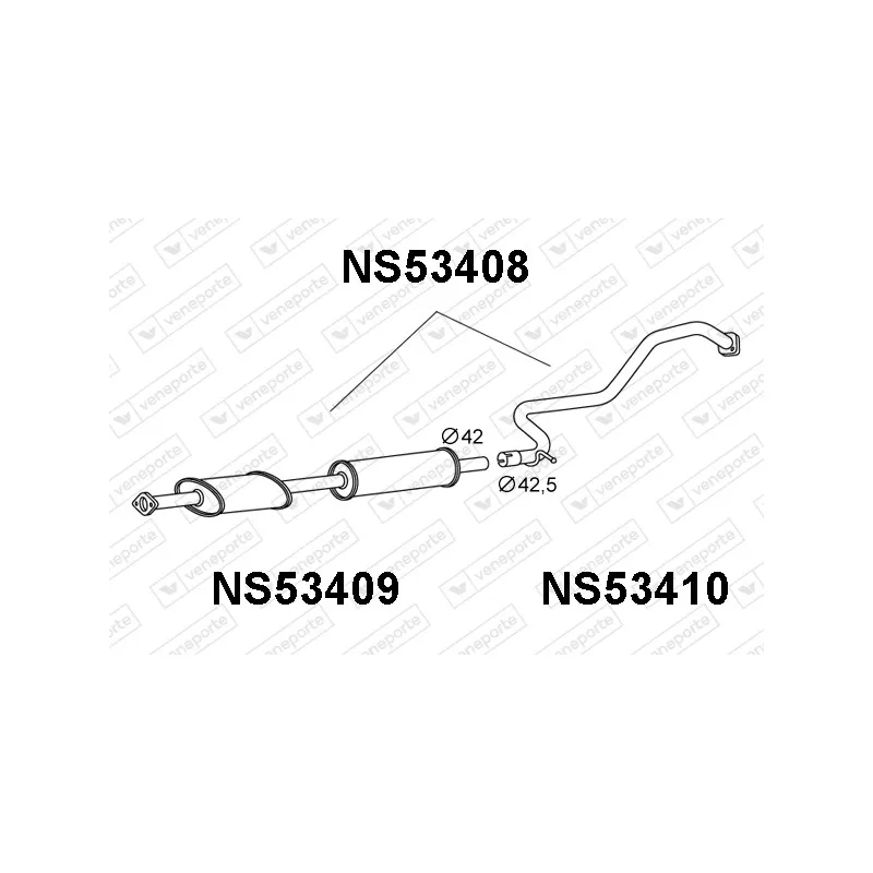 Silencieux avant VENEPORTE NS53408