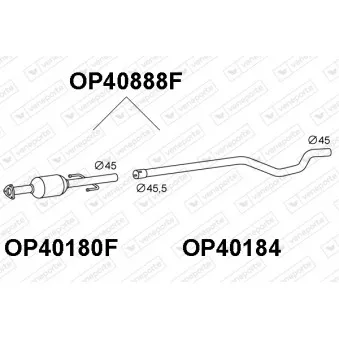 Filtre à particules / à suie, échappement VENEPORTE OP40888F