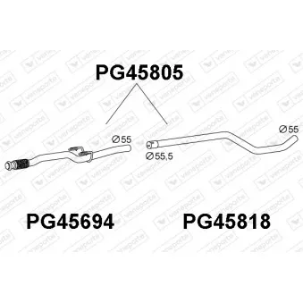 Tuyau d'échappement VENEPORTE PG45805