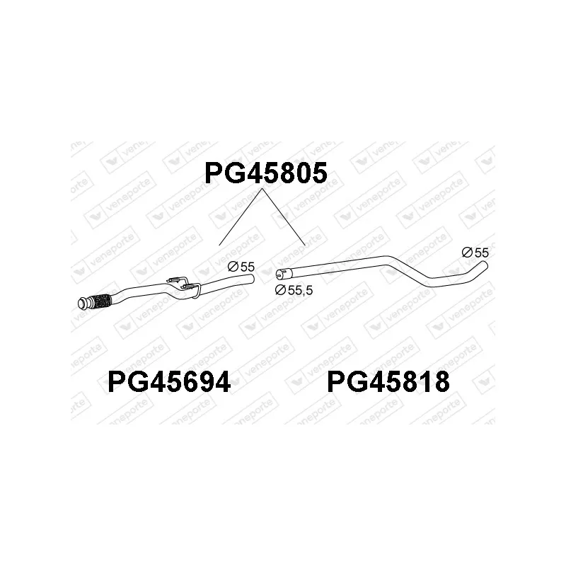 Tuyau d'échappement VENEPORTE PG45805