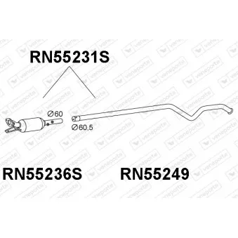 Filtre à particules / à suie, échappement VENEPORTE RN55231S