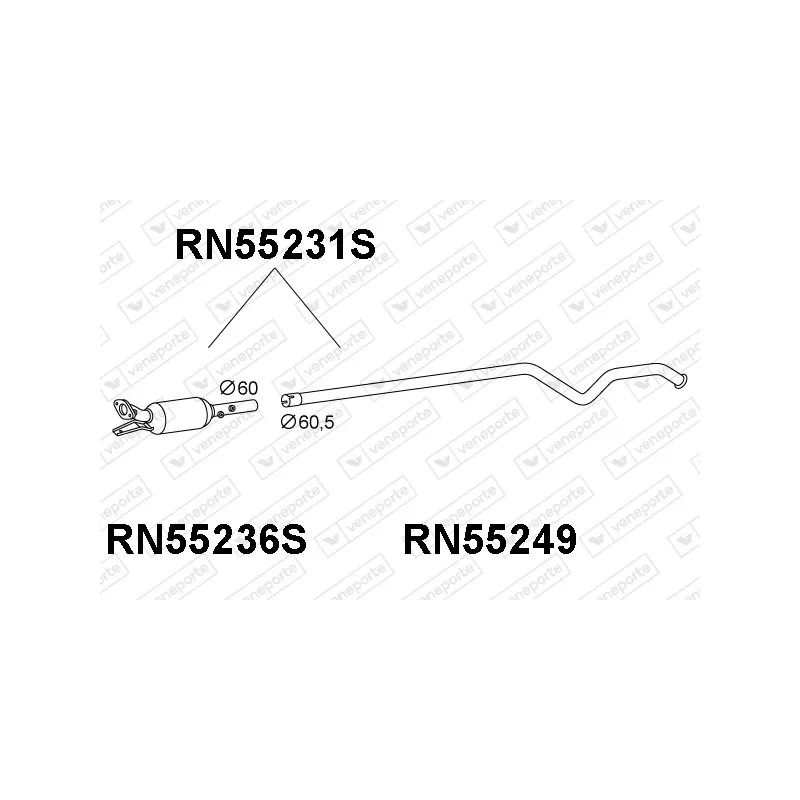 Filtre à particules / à suie, échappement VENEPORTE RN55231S