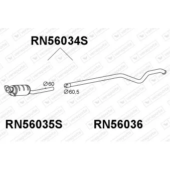 Filtre à particules / à suie, échappement VENEPORTE RN56034S