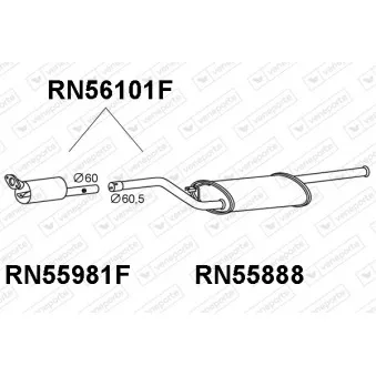 Filtre à particules / à suie, échappement VENEPORTE RN56101F